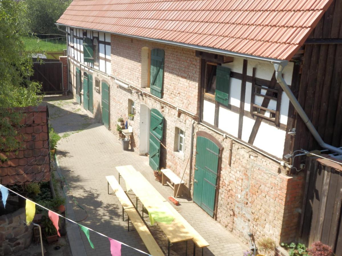 Apartamento Erlebnishof GRÜNE KUH Elsteraue Exterior foto
