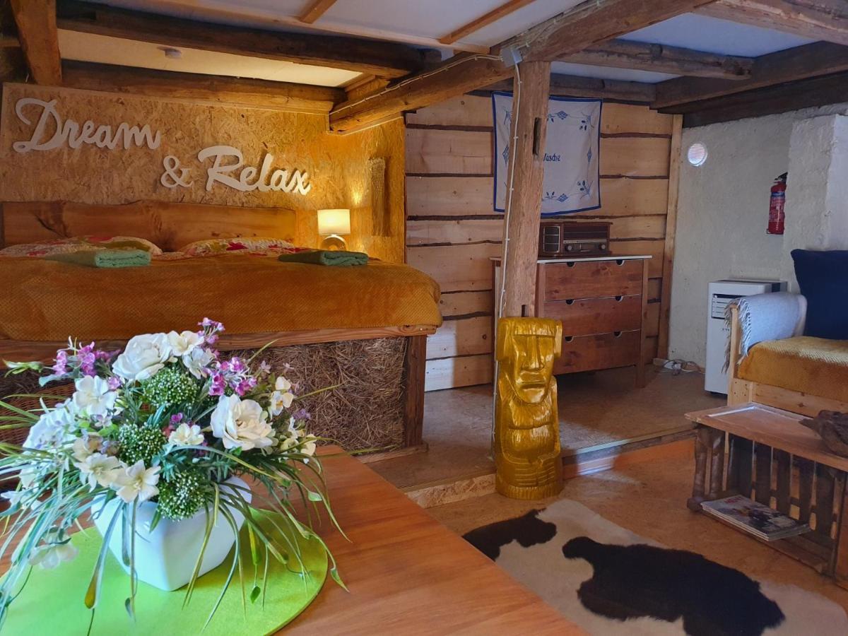 Apartamento Erlebnishof GRÜNE KUH Elsteraue Exterior foto